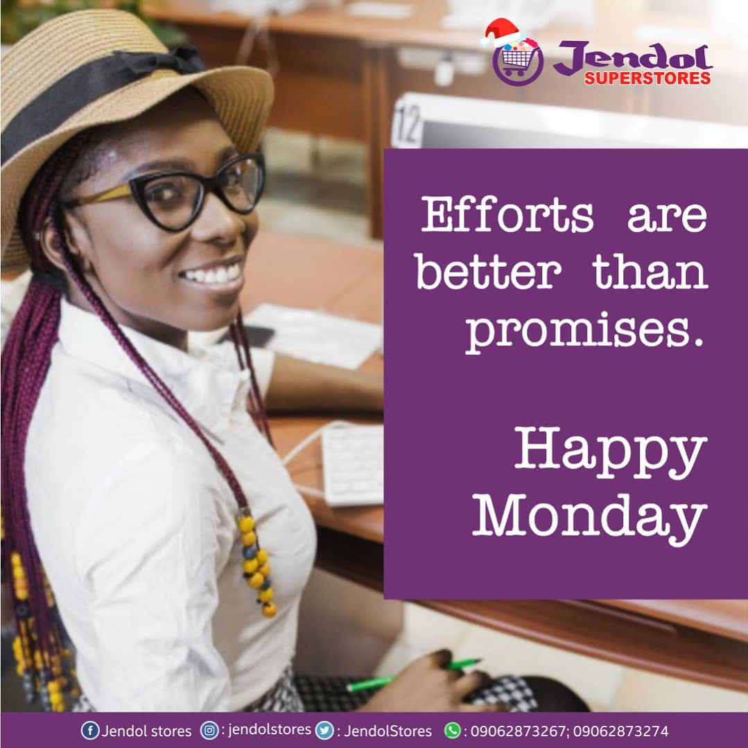Start every day with new hope, leave bad memories behind and have faith for a better tomorrow.
 Happy Monday!😍😍
#MondayMotivation😘
#jendolsuperstore🛒