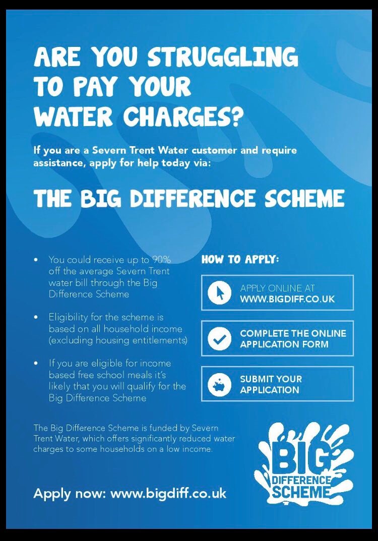 Rushey Mead Academy on Twitter "Are you struggling to pay your water