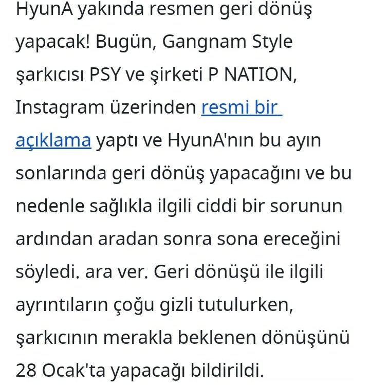 Hyuna'nın sağlık durumu düzelmiş ve 22 Ağustos da çıkacak mv sağlık sorunları yüzünden ertelenmişti. Hyuna kendini çok yıpratıyor sürekli çalışıyor cidden ne mv ne şarkı ne albüm hiçbir şey istemiyorum sen iyi ol yeter bana meleğim