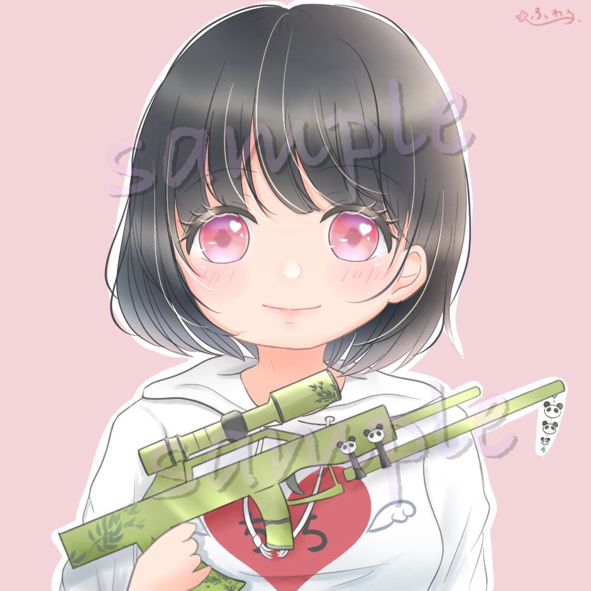 デフォルメの御依頼でした 艸 ピンクのお目目可愛い 銃はパンダモチ ふわこ 低浮上のイラスト デフォルメの御依頼でした 艸 ピンクのお目目可愛い 銃はパンダモチ ふわこ 低浮上のイラスト
