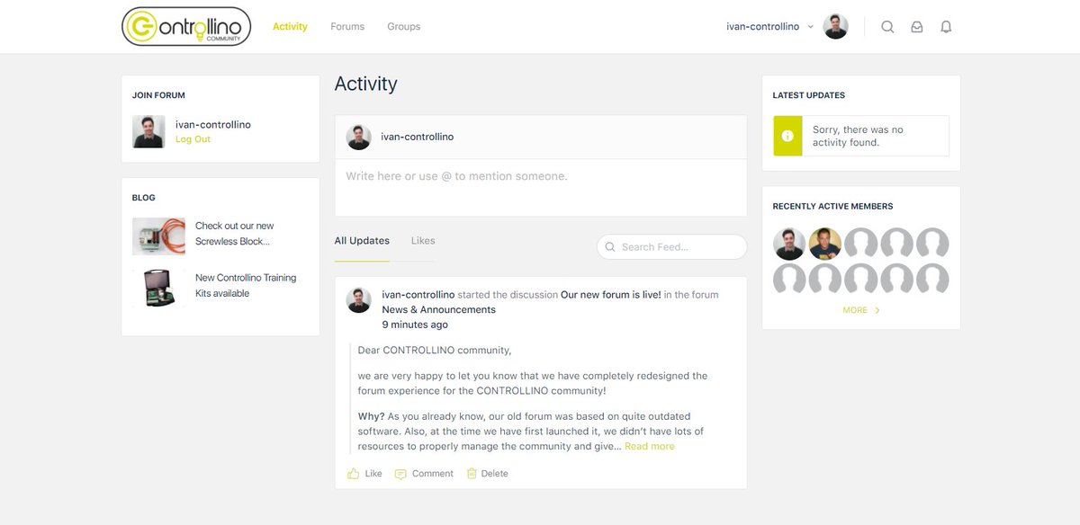 CONTROLLINO's tweet photo. 💬 IMPORTANT ANNOUNCEMENT | We are happy to let you know that we have completely redesigned the forum experience for the CONTROLLINO community! It really was time.

Please read the full statement and info on how to reactivate your old accounts here 👇
https://t.co/Mt8ppv89O2 https://t.co/L91wx4U8nA