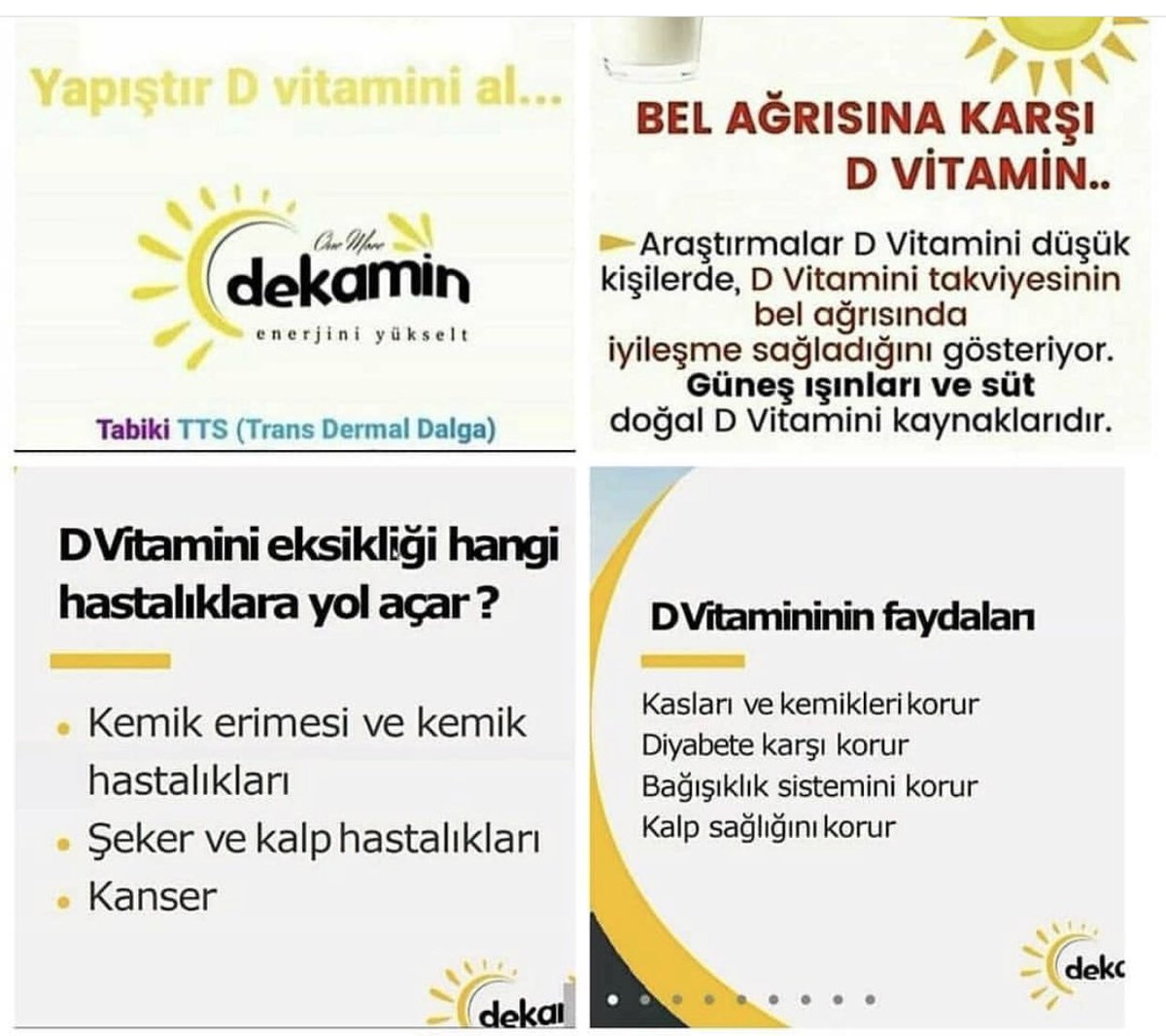 Dekamin; D vitamini eksikliği, kemik erimesi ve kemik hastalıkları, şeker ve kalp hastalıkları, kansere yol açar.  #vitaminD #belagrısı #kemikerimesi #kanser #bağışıklıksistemi #diyabet #vitaminK2 #magnezyum #vitaminC #COVID19  #wellness #onemore #saglık