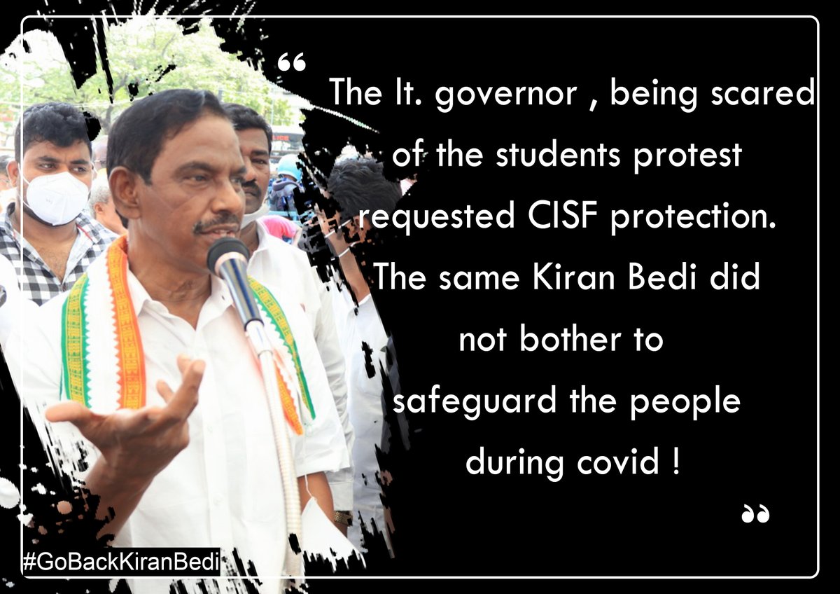 INCPuducherry's tweet photo. #gobackkiranbedi
#backoffkiran
#Moditakebackbedi
#INCIndia
#INCPuducherry https://t.co/JwJH2Pd1pv