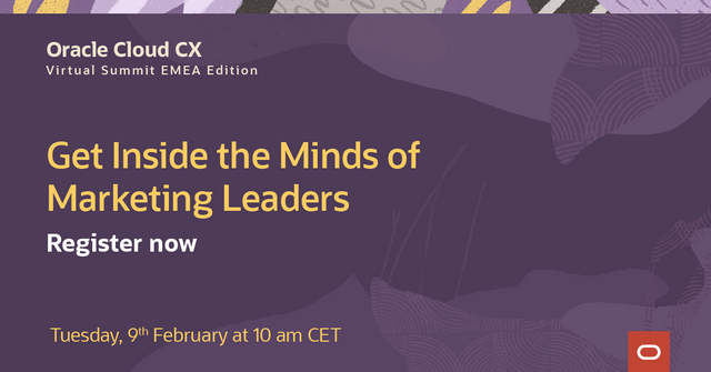 pauloquintal's tweet photo. Save the date for the upcoming #OracleCXSummit! Hear your #marketing peers share successes and lessons on how to respond faster to customer signals. https://t.co/SZ3w8M7xp4 https://t.co/KA3JjxDCmx