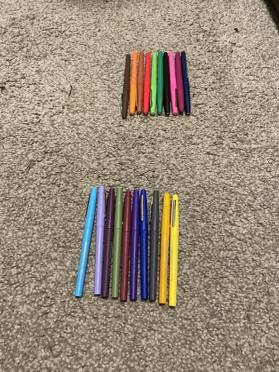 livelovegeek's tweet photo. My husband and I went to Costco and I saw felt tip pens for a killer deal. I grabbed them and threw them in the cart & he looked angry but it was only because I got the last pack. So, like any good couple, we had a pen draft party to split it out 😂
#AutonomousNewYearResolution https://t.co/TD9vy7sGyU