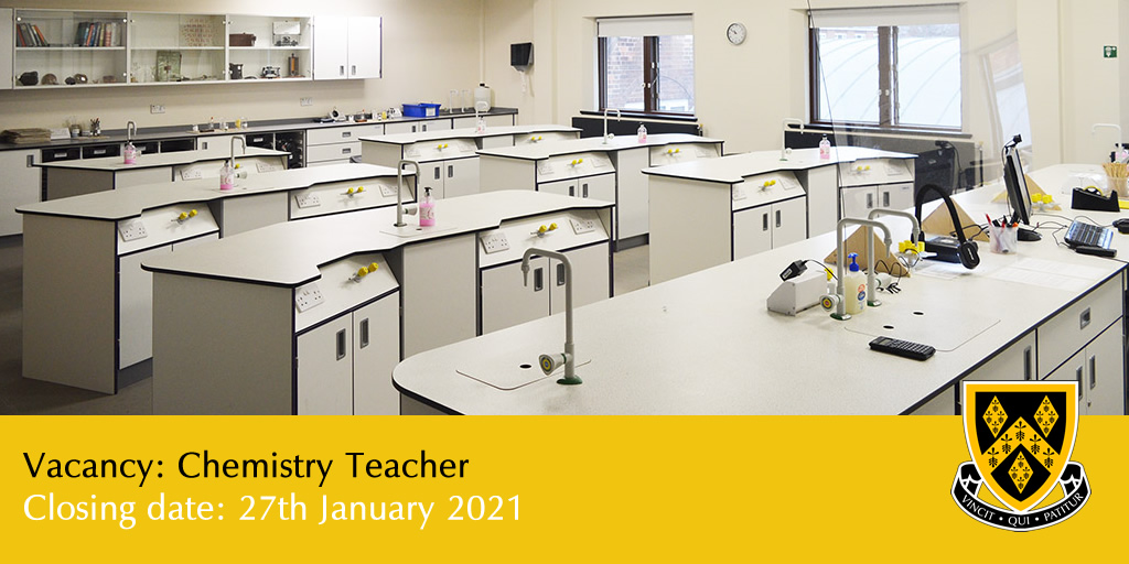 stockportgs's tweet image. A well-qualified &amp;amp; motivated Chemistry Teacher is sought to join the dynamic department from September 2021.

The successful candidate will possess a good honours degree, a PGCE or equivalent &amp;amp; QTS &amp;amp; have experience of delivering outstanding lessons.

stockportgrammar.co.uk/school-informa…