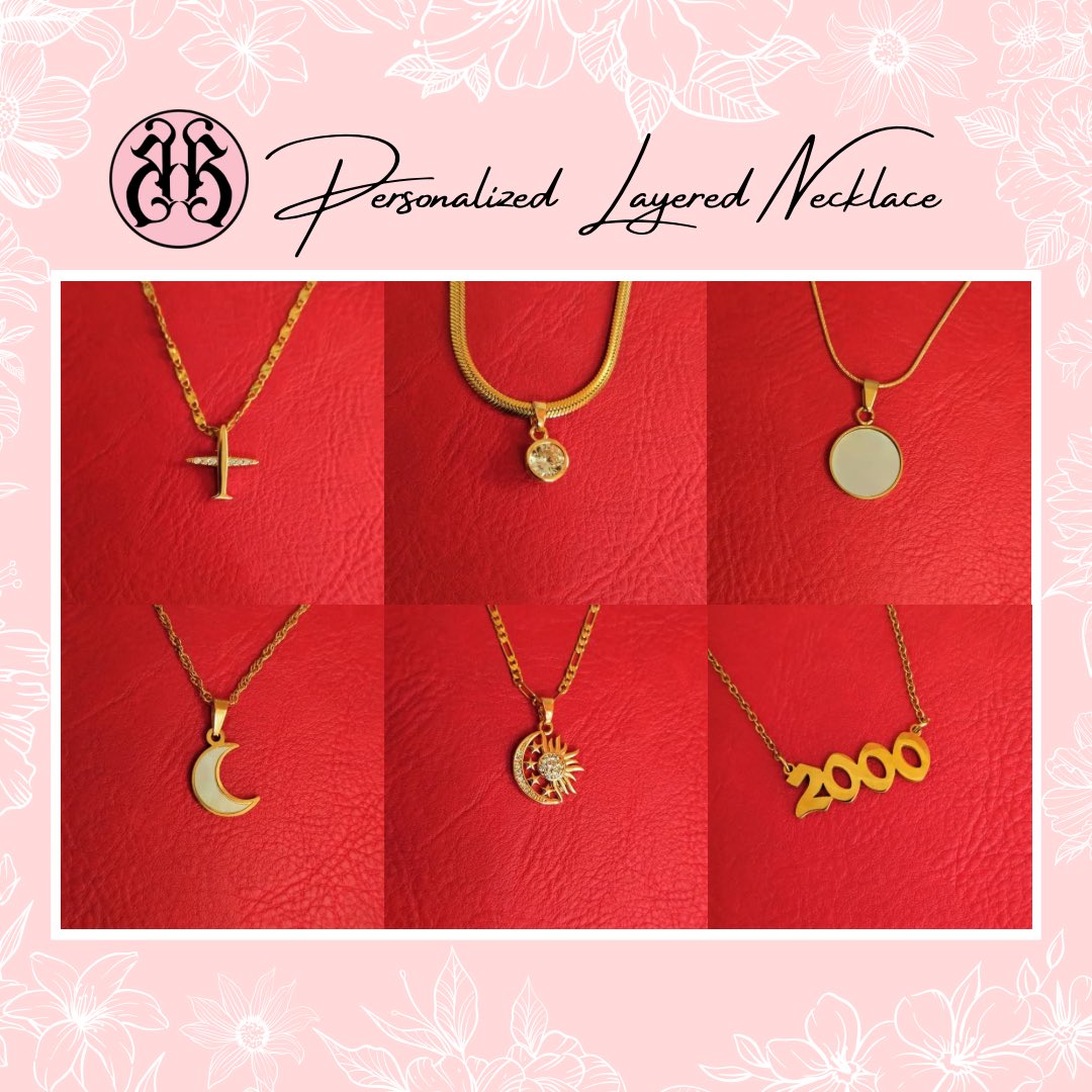 BaddieBasics_'s tweet photo. Bb Personalized Layered Necklace comes in various pendants and chains! All non tarnish, gold and/or rose gold plated and perfect for every day use! Available for order this Wednesday 6pm, Stay tuned!

#baddiebasics #baddieneeds #layerednecklace #necklace #gold #rosegold #cdo https://t.co/UpLYZs34QC