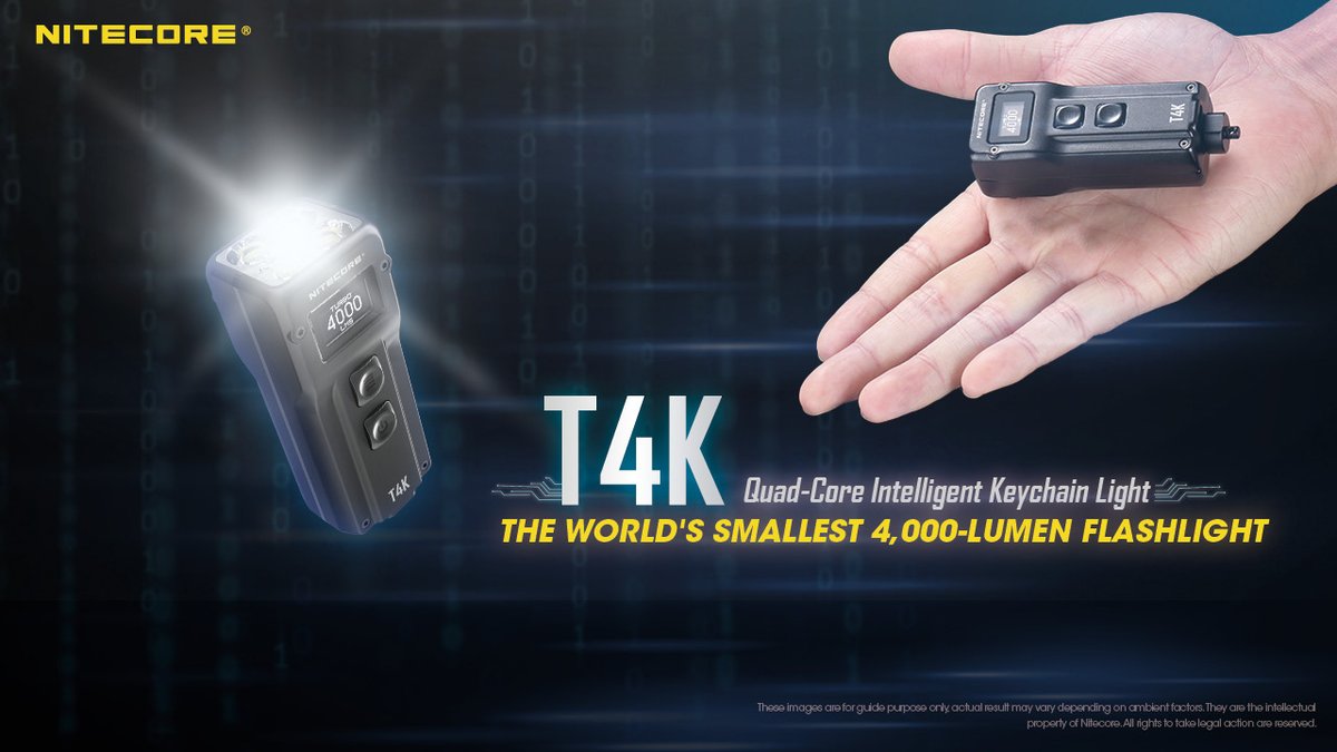 Queena15222428's tweet image. New product released!
With a max output of 4,000 lumens, the T4K is a USB-C rechargeable Quad-Core Intelligent Keychain Light equipped with a multifunctional OLED real-time display as your best EDC choice!
More info:bit.ly/T4Kinfo
#keychainlight #camping #outdoor