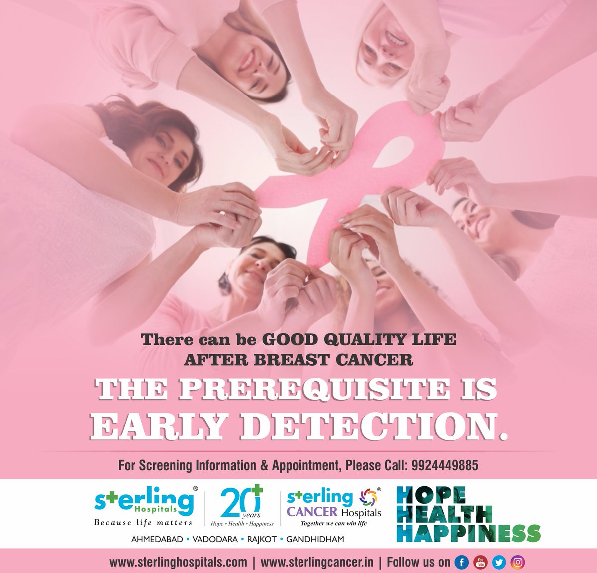sterlingcancer's tweet image. THE #PREREQUISITE IS #EARLY #DETECTION. 
#cancer #care 
#breastcancer 
#hope #health #happiness 
#good #quality #life
#sterlinghospital
#sterlingcancerhospital
#oncology
#besthospital
#ahmedabad #vadodara #rajkot #gandhidham 
#Together #we #can #win #life
#becauselifematters