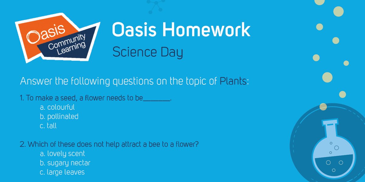 OasisAcademies's tweet photo. Good morning everyone! If you’re here for the first time, we hope you’re safe &amp; healthy. As part of #OasisHomework, we have a couple of fun science questions for #KS2. Stay tuned for the answers at 2PM. 🌱 #remotelearning #homelearning https://t.co/D9WPLVzxI3