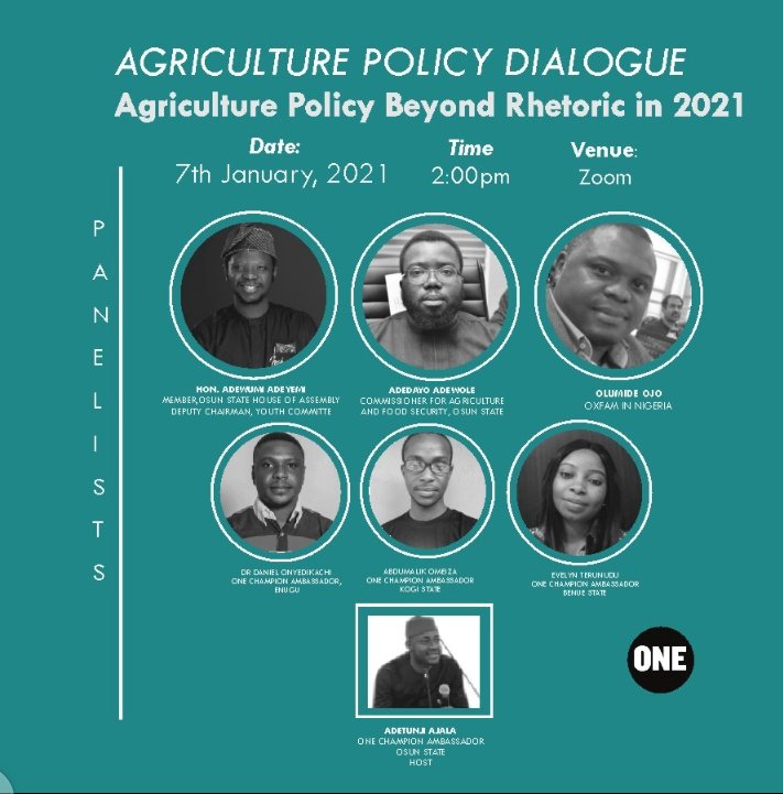 Excerpt from @ONEChampions
Agriculture policy Dialogue meeting.

Growth in Agriculture is 2-4 times more effective in reducing poverty than growth in any other sector #Agriculturepolicy must be an implementable one to #endextremehunger and #ExtremePoverty