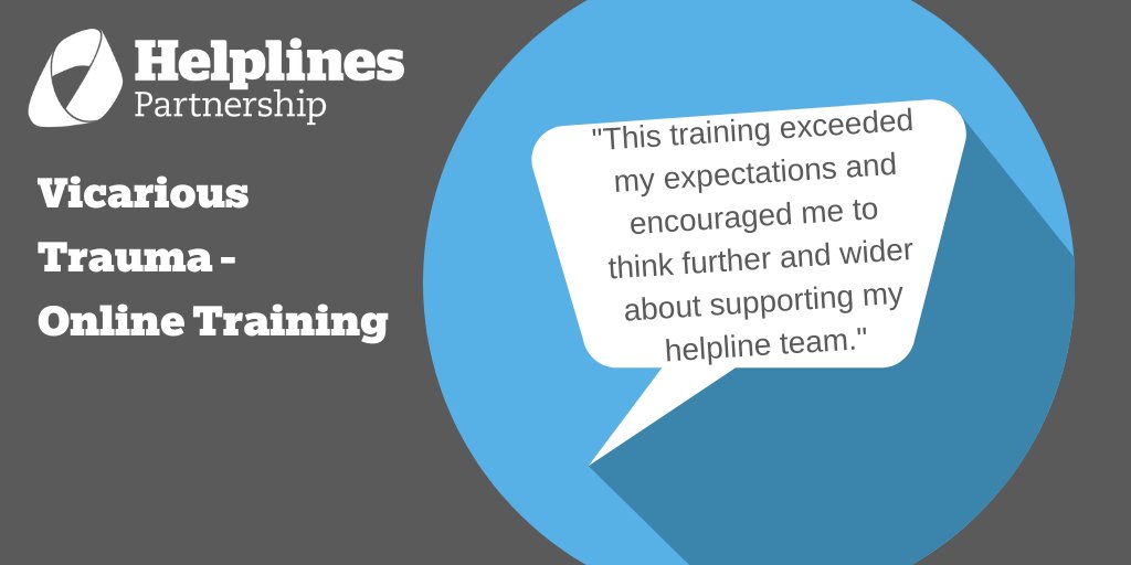 HelplinesUK's tweet photo. Join professionals from the helpline sector, on our Vicarious Trauma training, on 28 Jan. It can lead to compassion fatigue or burnout and the symptoms can be like those of first-hand trauma experiences. Learn to spot the signs and mitigate the risks. 
https://t.co/mz8LAS6GUx https://t.co/jPCAm7DHx2