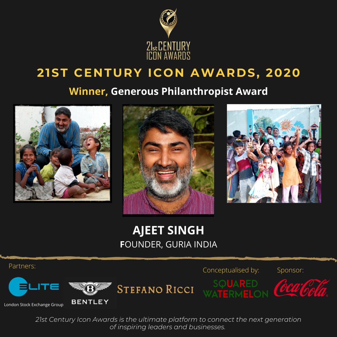 GuriaUK's tweet photo. Ajeet Singh - Founder/director of Guria India was awarded the Generous Philanthropist Award, 21st Century Icon Awards 2020 #humantrafficking #guriaindia #guria #sextrafficking #21stCenturyIconAwards #GenerousPhilanthropistAward #Varanasi https://t.co/CDRFy8kg7X