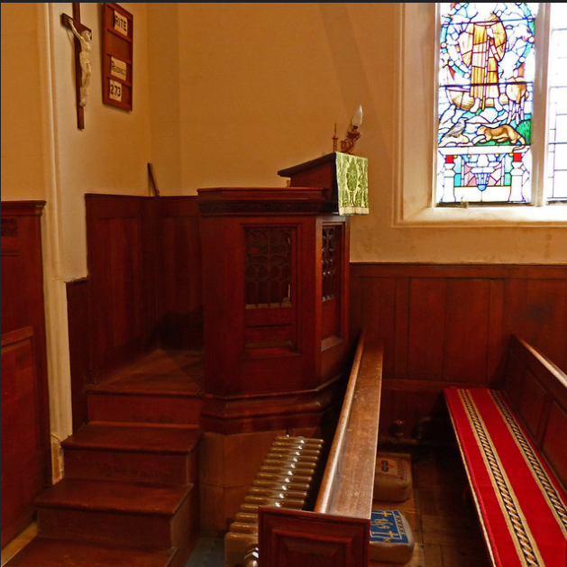 Typically in a church of the Commissioners' period, the interior is plain, but benefits from some attractive woodwork & furnishing installed in two episodes. Prothero & Phillott of Cheltenham enlarged the chancel 1899-1900, with reredos carved by Martyn's & pulpit by Haughton.