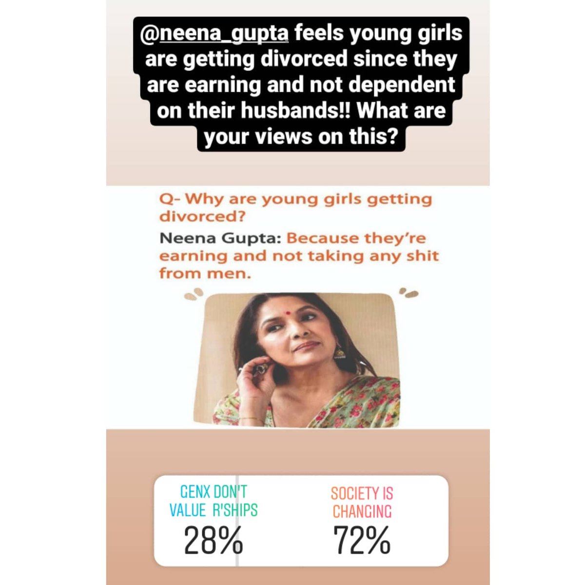 popping_polls's tweet photo. Results are out 📣📣
#poppingpolls #polls #pollwithpp #neenagupta #youngwoman #divorce #society #changing #financial #independent #earning #notdependent #husbands #donaldtrump #uspresident #twitter #suspend #account #socialmedia #power #opinionpoll #opinion @Neenagupta001 https://t.co/CsrR2fuTsI