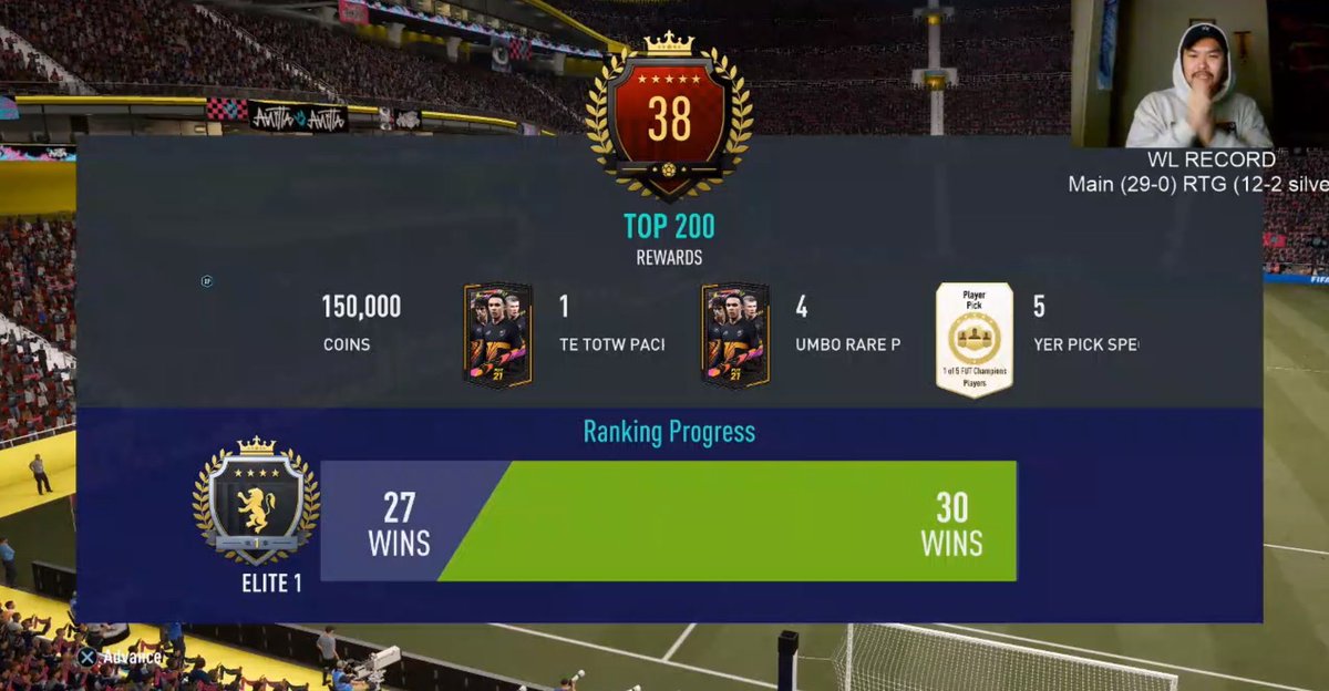 ckusunoki5's tweet photo. After time and time again of hitting 29-1, 28-2 and just generally being in PAIN. WE FREAKING CLUTCHED UP ON THE 30!!!! First of the year on the main and hopefully many more to come ❤️. Appreciate all of y’all tuning in and supporting 🥺. GGS #fifa21 https://t.co/IsI1tFeZjp