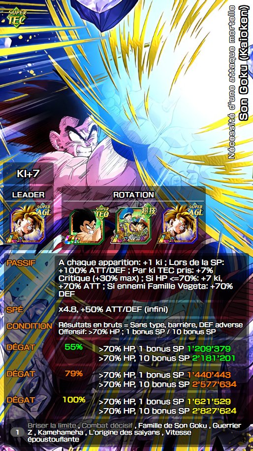 Dokkanessentials V Twitter Fiches De Calculs De Goku Kaioken Tec Ztur Et Vegeta End Ztur Goku Kaioken Tec Ztur Att Team Kamehameha 70 Hp 1 10e Sp Liens 1