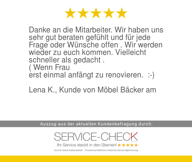 serviceinstitut's tweet image. Aus aktueller #servicecheck #Kundenbefragung von #MoebelBaecker:
service-check.com/bewertungen/ku…