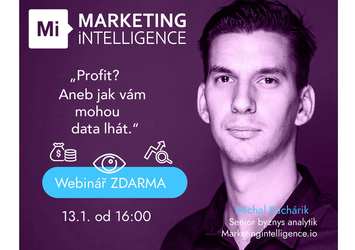DataDriven_Mi's tweet photo. Zjistěte jak efektivně analyzovat profit svého byznysu a přihlašte se již teď na náš středeční webinář z 👉https://t.co/lcBPl6lECe https://t.co/UaEiFlkLxs