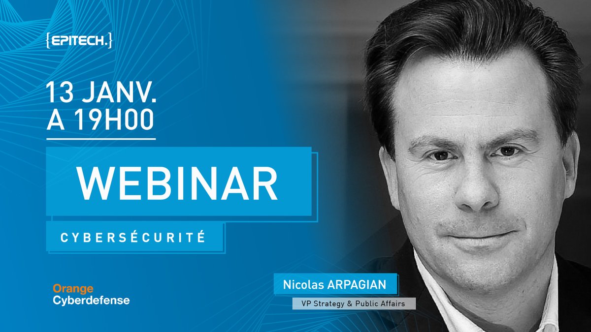 Quels métiers dans la #cybersécurité ? Quelles sont les perspectives professionnelles dans ce secteur ? Nicolas Arpagian <a href="/cyberguerre/">Nicolas Arpagian</a> VP Stratégie <a href="/OrangeCyberFR/">Orange Cyberdefense France</a> répond à vos questions le 13 janvier à 19H avec l'@epitech 
Le lien : youtube.com/Epitech #Jobs #cyber #