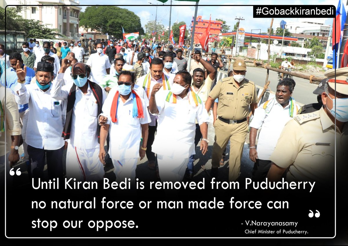 VNarayanasami's tweet photo. #GoBackKiranbedi
#GoBackbedi
#SavePuducherry
#Moditakebackbedi
#pyhatesBedi
#Puducherry https://t.co/NVNlGKXjok