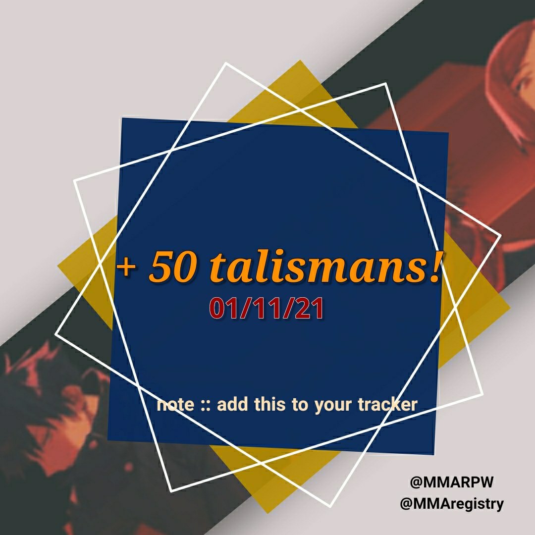 MMAregistry's tweet photo. ㅤㅤㅤㅤ🗓 :: ATTENDANCE 🕕
01/11/21
until: 12 p.m, tomorrow

Good evening students and shamans! We hope you are having a great day. Claim 50 talismans once you're done with your attendance.

Port + AU Name + Shaman / Student + tag someone who most likely to become a president. https://t.co/rVkAzKebu3