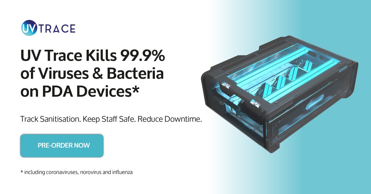 More accurate and effective than manual cleaning, UV Trace sanitises up to five devices in sixty seconds. Pre-order yours now: 

ow.ly/jO0550D1dAH

#pdasanitisation #uvsanitisation #healthandsafety