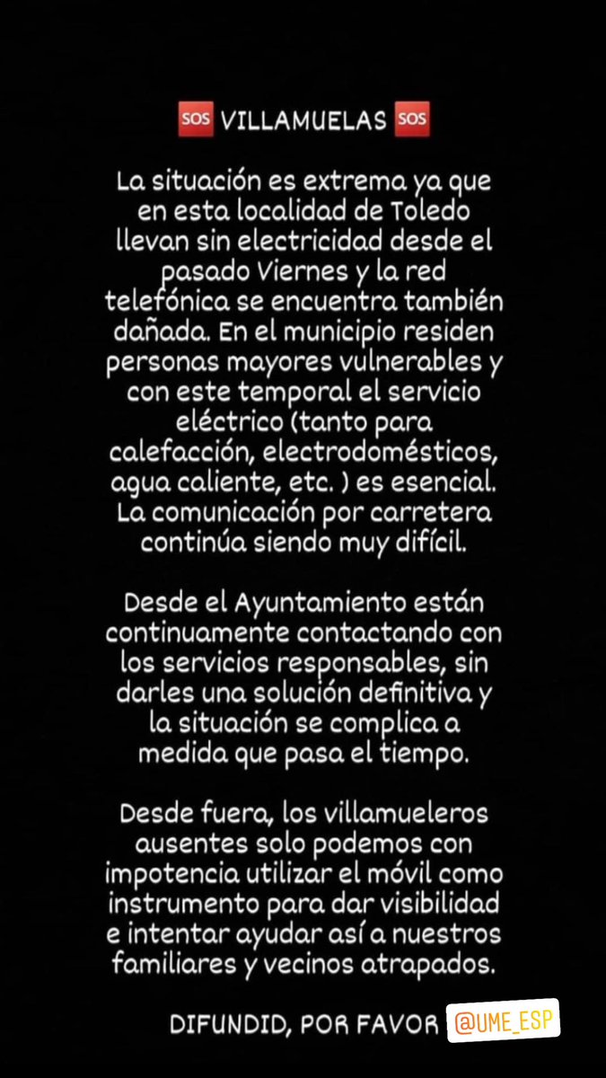 maryna87_'s tweet photo. Nuestro pueblo vecino necesita ayuda #Villamuelas  @UMEgob @garciapage @CMM_es @gobjccm https://t.co/KRaWUl28Qq