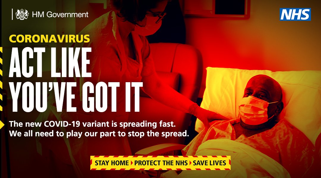 SECAmbulance's tweet photo. While the national lockdown is in place and the new variant is spreading, we continue to urge people to act like you have it to minimise the spread and keep you and your families safe.
Stay at home, control the virus. https://t.co/xrCqc7hOzJ