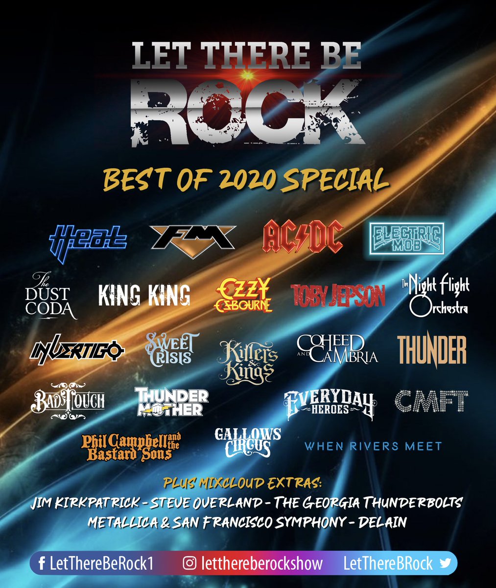 LetThereBRock's tweet photo. ⭐️TONIGHT! 10pm-Midnight (UK TIME) on @metalmeyhem Let There Be Rock returns with a #Bestof2020 Special

Ft @FMofficial @TheDustCoda @KingKingUK @TobyJepson @sweetcrisisband @KillersKings1 @badtouchrocksuk @THUNDERMOTHER @EDHbandUK @PCATBS @GallowsCircus @WhenRiversMeet+ more!🤘🏻 https://t.co/pI2fdrSlFl