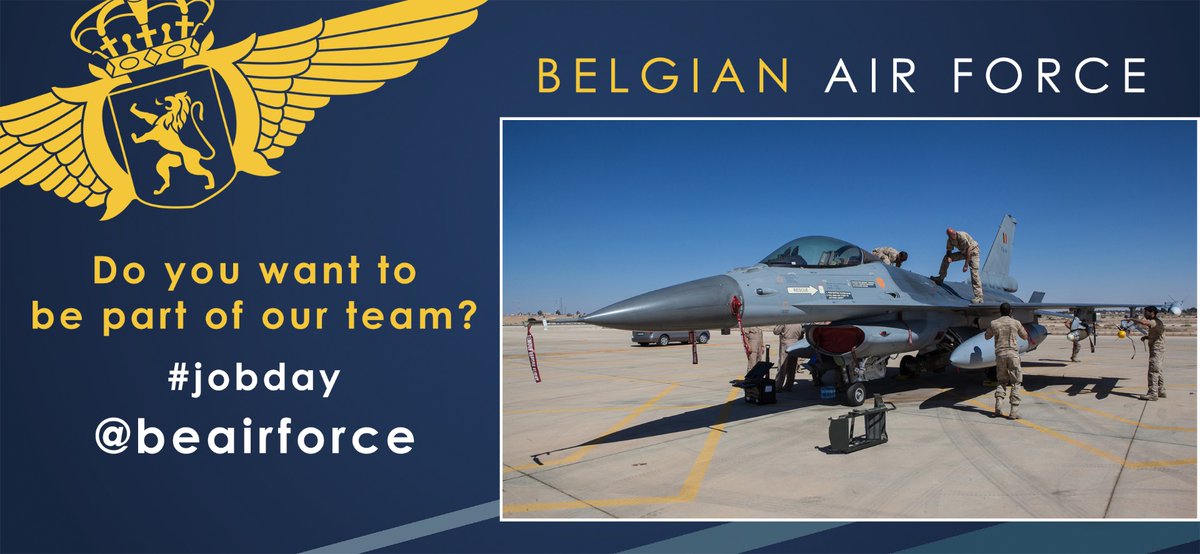 10th Tactical Wing - Belgian Air Force (@10wtac) on Twitter photo De Belgische Luchtmacht zoekt gemotiveerde jongeren om ons team te versterken.
Zie jij een loopbaan als vliegtuigtechnicus <a href="/BelgiumDefence/">Belgian Defence</a> wel zitten ? Schrijf je dan snel in voor onze #jobday <a href="/BeAirForce/">Belgian Air Force🇧🇪</a> via onderstaande link:
mil.be/nl/agenda/jobd… De Belgische Luchtmacht zoekt gemotiveerde jongeren om ons team te versterken.
Zie jij een loopbaan als vliegtuigtechnicus <a href="/BelgiumDefence/">Belgian Defence</a> wel zitten ? Schrijf je dan snel in voor onze #jobday <a href="/BeAirForce/">Belgian Air Force🇧🇪</a> via onderstaande link:
mil.be/nl/agenda/jobd…