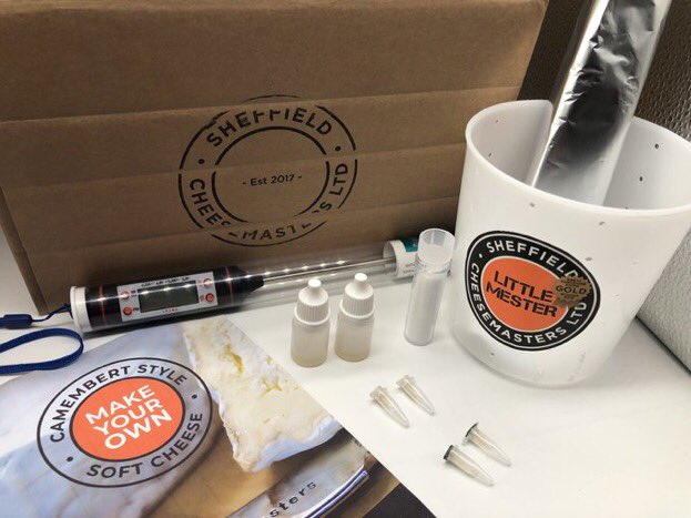 Looking forward a Lockdown 3 project? Why not learn to make cheese? Our cheese making kit is based on our Little Mester award winning soft matured cheese £28.50 which we can post out nationally. sheffieldmade.co.uk/product/sheffi… 🙏 retweet and spread the word #artisancheese