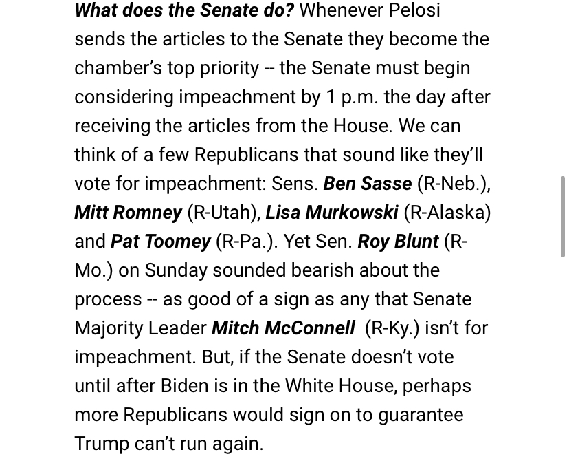 What does the Senate do? I actually think there are Rs who will vote for this. and there are Rs who want to make sure that Trump can never run again