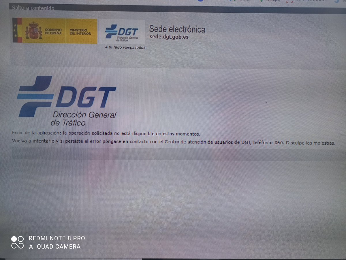 SevillaRecados's tweet photo. Así llevo desde la semana pasada, soy la web de @DGTes para dar citas https://t.co/VHxdVSlOPj
