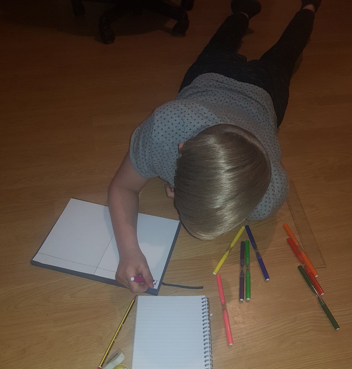 Making a start on his English poster for todays work 🖍📝
<a href="/EastfieldPS/">Eastfield Primary</a>  #5HM #homeschooling