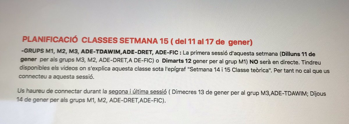 CompOrgADE's tweet image. Planificació de la setmana 15, última setmana de l’assignatura #CompOrg20 👇👇