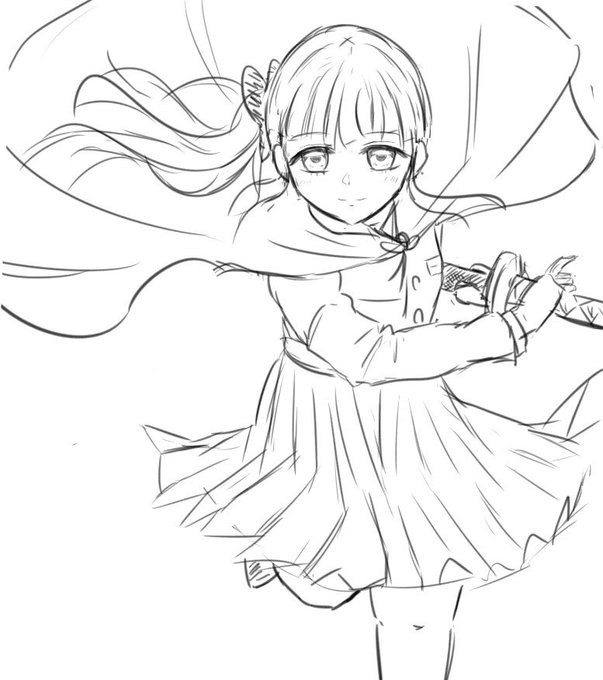 #このタグを見た人はラフ画とその完成絵を見せる
ラフ→ラフ調整→(中略)→完成
ラフは最初線を重ねた感じで荒く描いて、線画作業でそれをなぞるだけってくらいにスッキリさせてる
時折ラフ線そのまま活用することも 