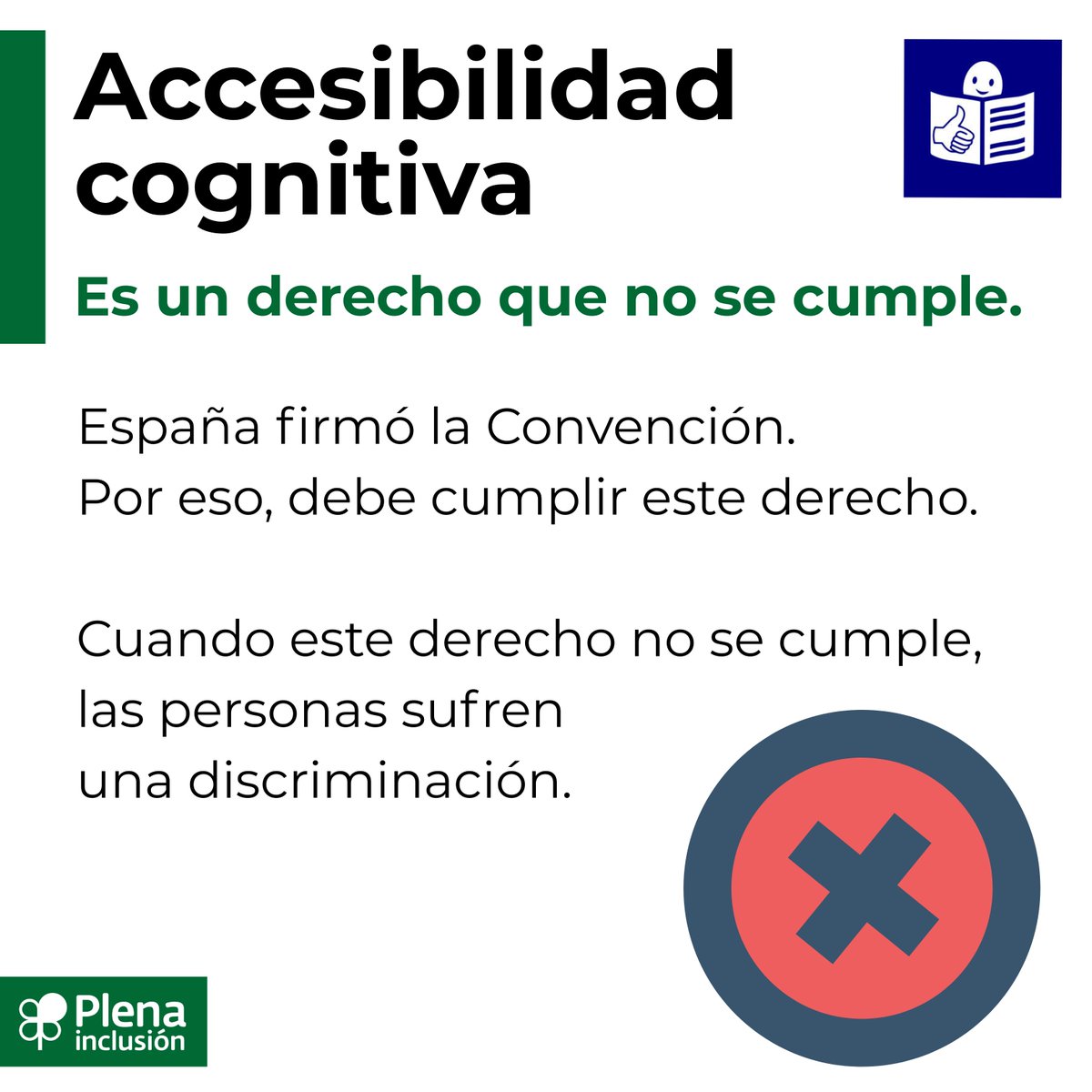 Plenainclusion's tweet photo. 🔴 La accesibilidad cognitiva
es un derecho que no se cumple.

España firmó la Convención sobre los derechos
de las personas con discapacidad.
Por eso, debe cumplir este derecho.

⬇️Más información aquí:
https://t.co/jyxqiFEnKV

#AccesibilidadCognitivaYA https://t.co/XSPCbYScMo