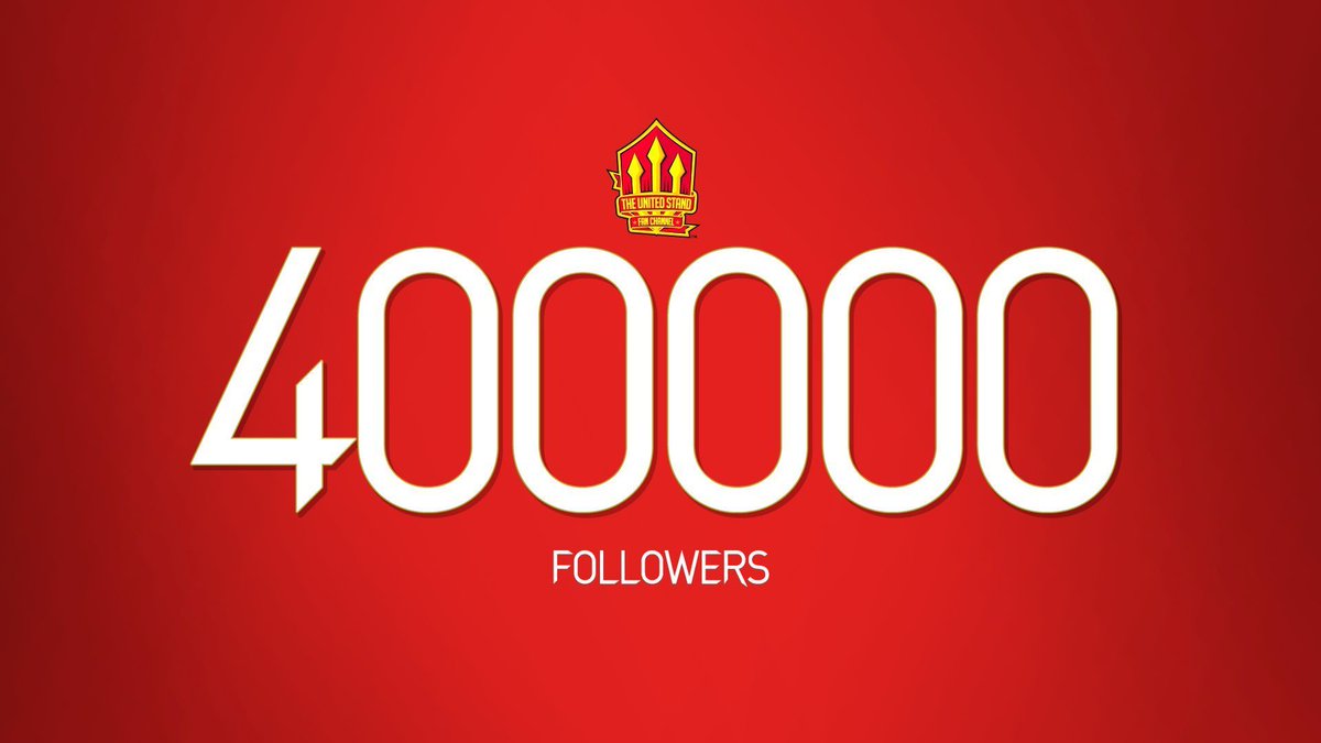 UnitedStandMUFC's tweet photo. 400,000 Followers! 

What an incredible achievement and one that would be impossible without YOUR incredible support! We keep going and half a million is just on the horizon. 

From the bottom of our hearts. THANK YOU!

TUS Team https://t.co/eXZUTUmz3L