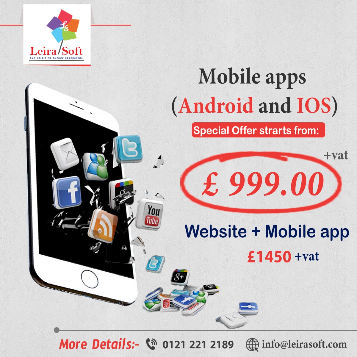 Software built into a native mobile app. Accessed anywhere from mobile or tablet devices. Building great software requires a deep understanding of the problems you’re trying to solve. Call @ 01212212189
 info@leirasoft.com 

#webdesign 
#digitalmarketing #onlinegrow #mobileapps