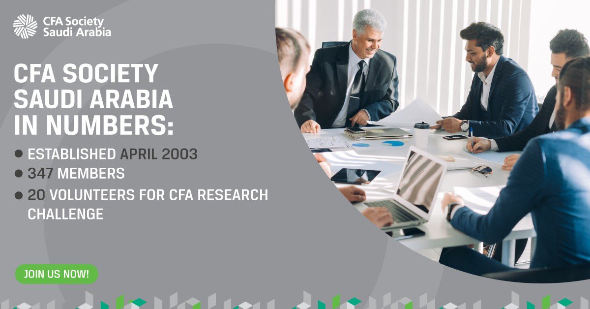 CFASaudi's tweet photo. CFA Society Saudi Arabia was established to promote the highest ethical standards, education and professionalism among our members and the investment community.
Become part of a society that pushes you forward.
https://t.co/6OmBbuMNTs
#CFAsaudi #CFAinstitute #Investments https://t.co/w5vsscrwc1