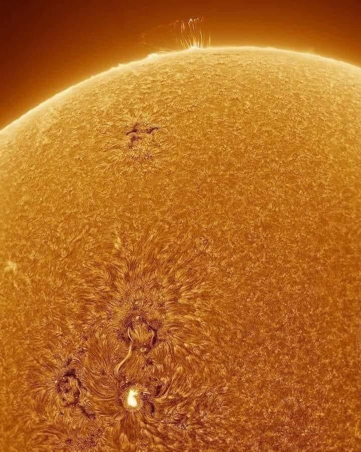 basmalllah's tweet image. أقرب صورة ملتقطة للشمس بواسطة المسبار الشمسي ومن على بعد 5 ملايين كيلومتر🧡