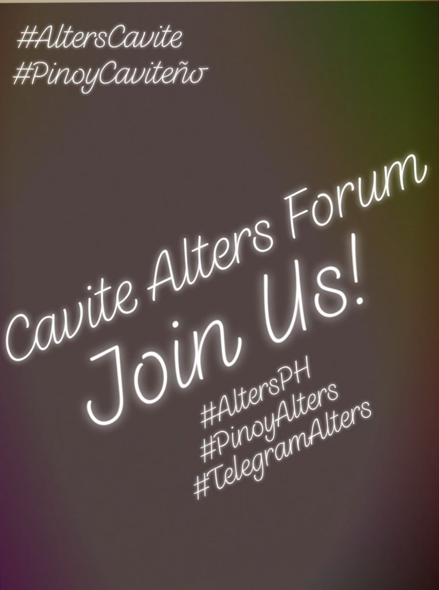 EdgerCavite101's tweet photo. To all Cavite Alters,
- Wazzup! Looking for friends, Tropa at kaCoLab??? Invited ka ditong sumali' all you have to do is retweet &amp; DM me para maadd kita sa GC.

#Alterscavite #altersph #alterGMA #alterBulihan #alterdasma #alterImus #alterBacoor #alterGentrias #alterTagaytay https://t.co/fJwwfCj5BG