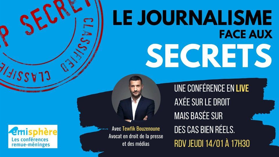 emi_formations's tweet photo. "Le #journalisme face aux secrets". Première conférence #emisphere de l' @emicfd. À suivre en ligne jeudi 14 janvier à 17h30 https://t.co/KXh9d3HcyX https://t.co/vdq3HSONeq