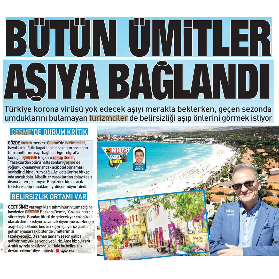 cesmecomtr's tweet photo. ÇEŞTOB Başkanı Yakup Demir Ege Telgrafa basın @demyakup @cesmecomtr #cestob #cesme #izmir #turizm https://t.co/czX3LmxP2D