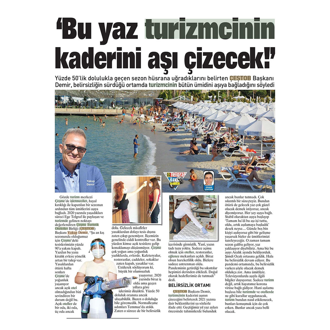 cesmecomtr's tweet photo. ÇEŞTOB Başkanı Yakup Demir Ege Telgrafa basın @demyakup @cesmecomtr #cestob #cesme #izmir #turizm https://t.co/czX3LmxP2D