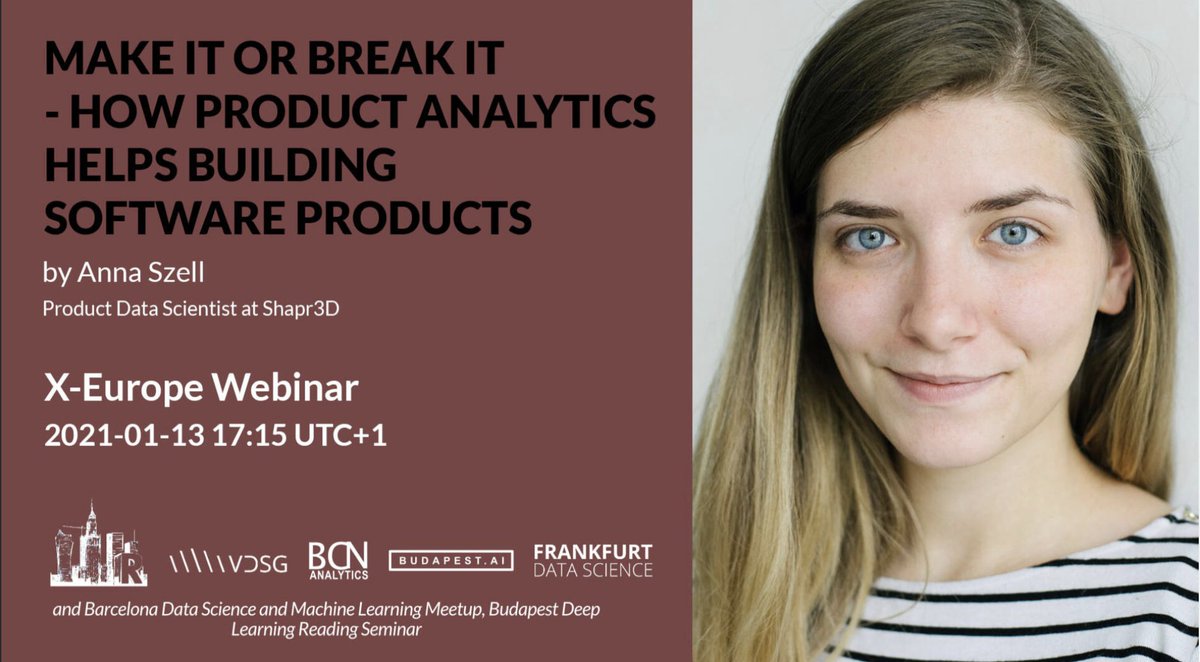 Aleix Ruiz de Villa (@aleixrvr) on Twitter photo The first X-Europe Meetup of the year is here!
"Make It or Break It - How Product Analytics Helps Building Software Products"
<a href="/annaszell/">Anna Szell</a>
Join us here: lnkd.in/dHKBdrX
<a href="/zoltanctoth/">Zoltan C. Toth</a> @kosinski_rblog <a href="/FFMDataScience/">FFMDataScience</a> <a href="/cheffunky/">Eldar Ra</a> <a href="/ViennaDSG/">VDSG</a> The first X-Europe Meetup of the year is here!
"Make It or Break It - How Product Analytics Helps Building Software Products"
<a href="/annaszell/">Anna Szell</a>
Join us here: lnkd.in/dHKBdrX
<a href="/zoltanctoth/">Zoltan C. Toth</a> @kosinski_rblog <a href="/FFMDataScience/">FFMDataScience</a> <a href="/cheffunky/">Eldar Ra</a> <a href="/ViennaDSG/">VDSG</a>