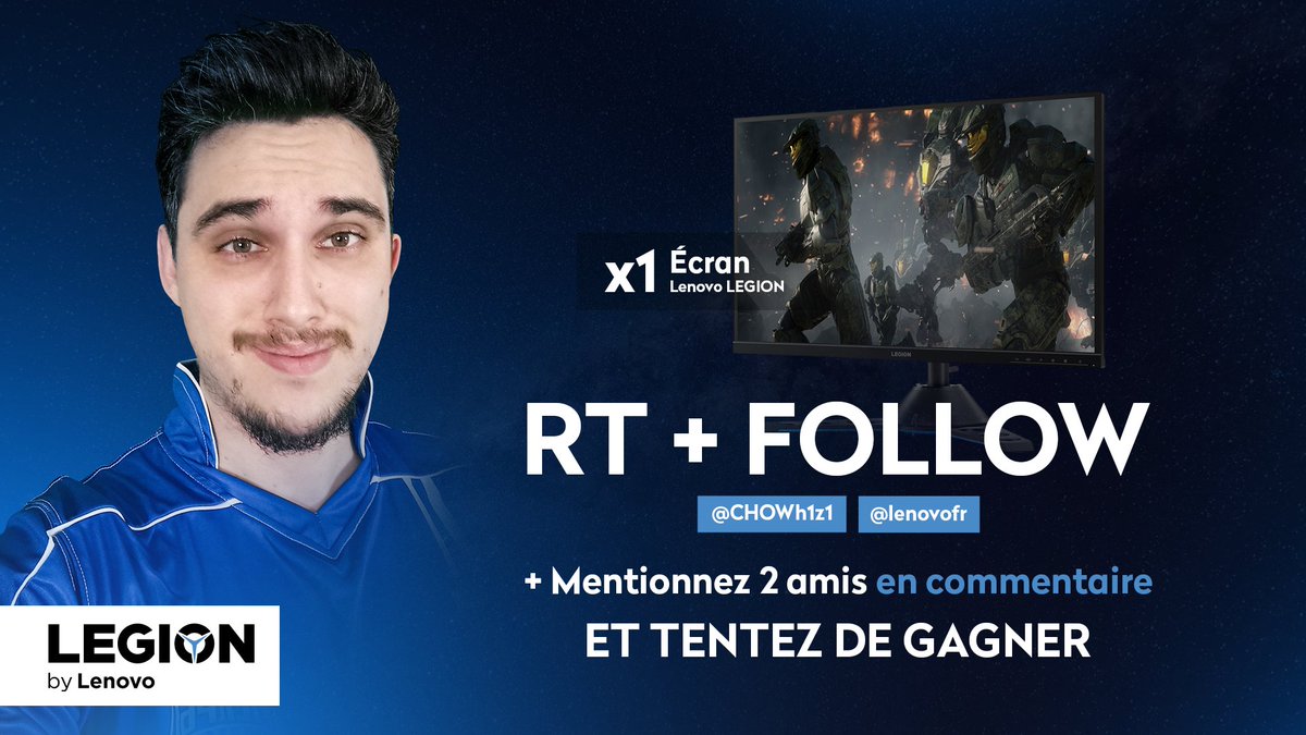UN ECRAN A GAGNER :D

Vous avez 4 JOURS 

🥚 follow @CHOWh1z1  &amp; <a href="/lenovofr/">Lenovo France</a> 
🥚 RT &amp; Tag 2 potes 

@Lenovofr
#TeamLegion

TAS : 15 janvier