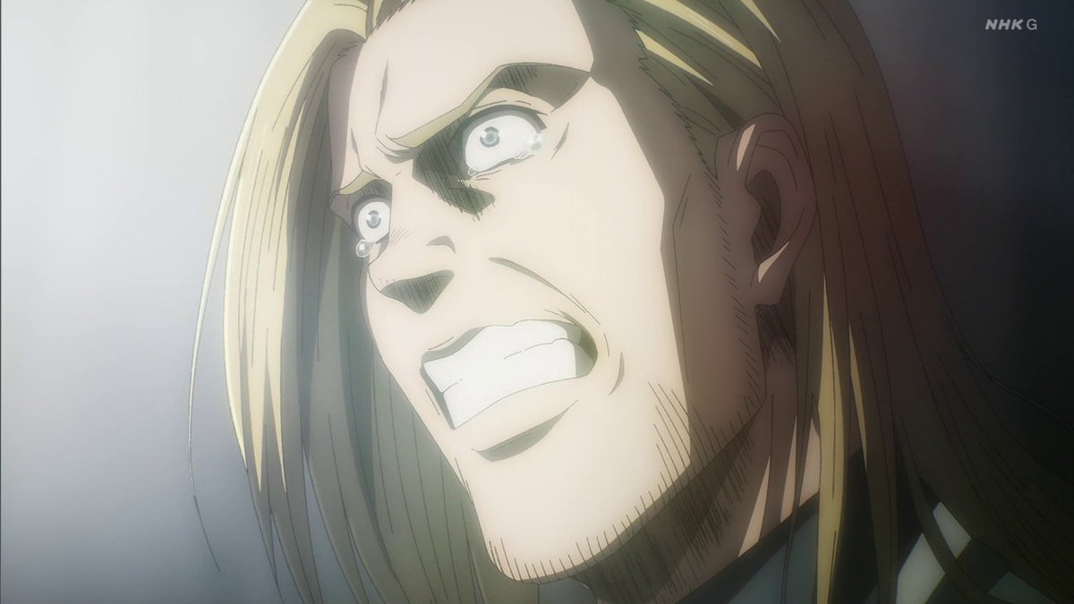 This moment stands above all the others in the Marley arc. This episode focuses on Reiner and Eren, who are MASTERFULLY written characters, and it's backed up by Willy's rousing speech which adds to the tense atmosphere.  #AOTDeclarationOfWar  #SNKDeclarationOfWar