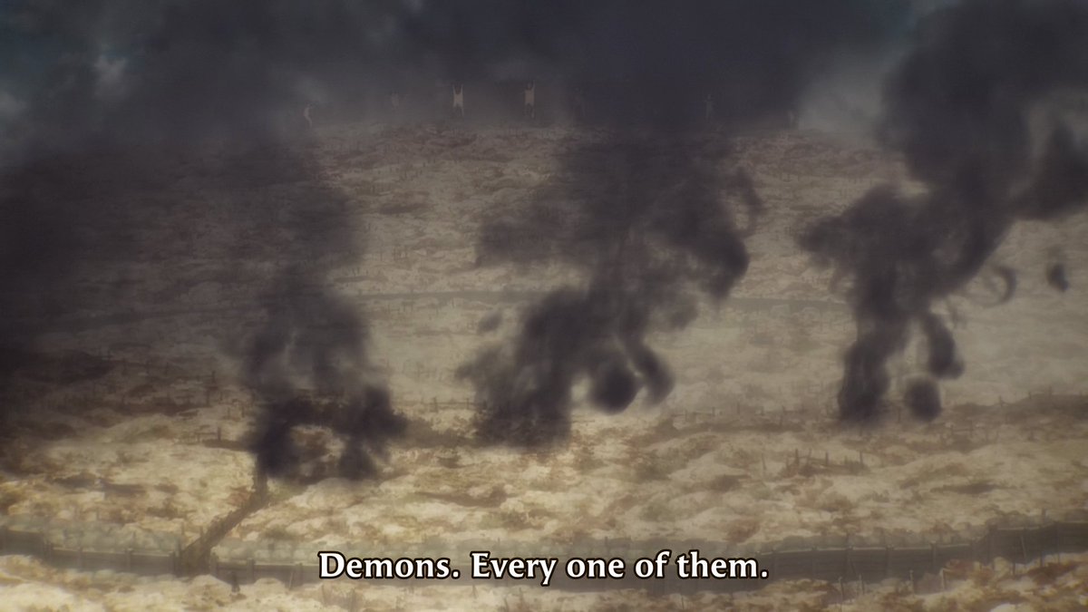 This is the moment that the Marley arc has been building towards since episode 1. It's about hate, oppression, the horrors of war and how the people caught in it are thrown into hell. And this leads me to talk about how Eren and Reiner are two sides of the same coin.